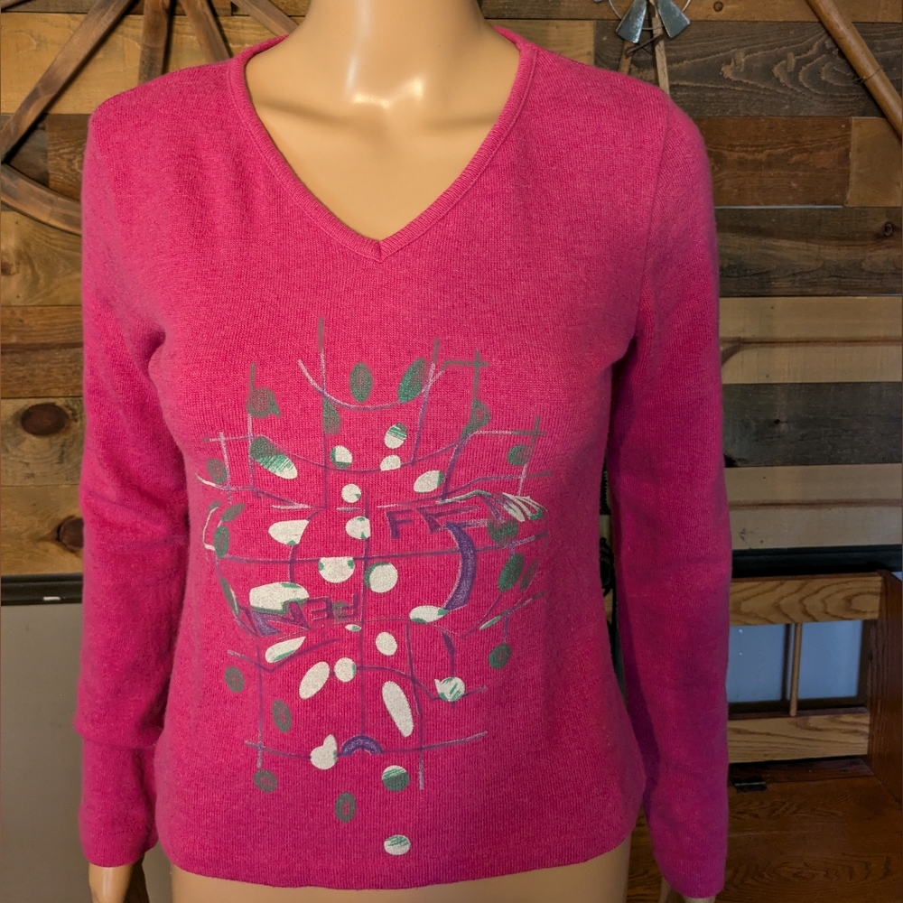 Fendi Pink w/ Abstract Design Knit Blouse